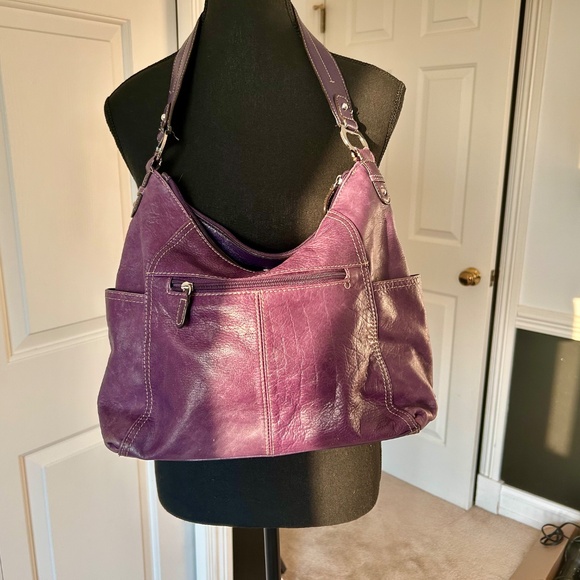 Terra Purple Genuine Leather Shoulder Purse - Picture 5 of 10